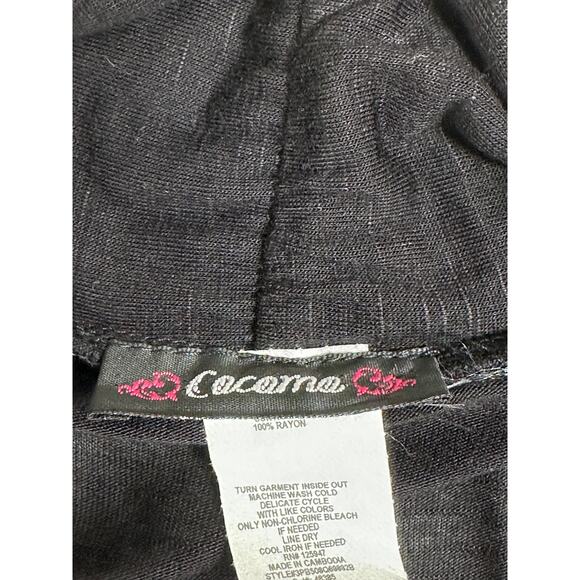 Cocomo‎ Top Womens Large Black Mock Layer Tunic Office Work Travel Artsy Modest - Picture 6 of 12